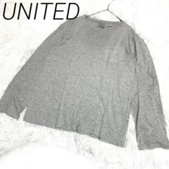 UNITED グレー 長袖カットソー Medium ポケット　カジュアルシンプル