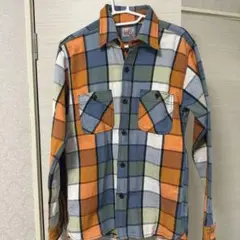 新品・未使用☆/ヒューストン ヘビーフランネルワークシャツ ネルシャツ OR-L
