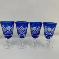 高級品 手作り ハンドメイド　知多の森　南蛮切子グラス4客セット