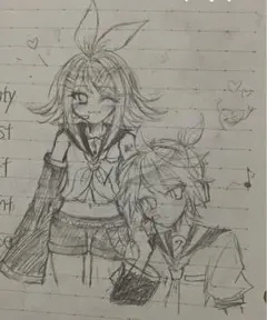 【❁⃘買ってください】鏡音リン・レン 手描き