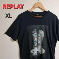 REPLAY　リプレイ　Tシャツ　プリント　タトゥー