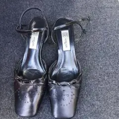 MICHEL KLEIN 黒 ストラップ付きシューズ