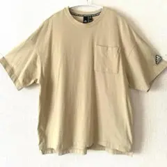 【adidas】 ベージュ半袖Tシャツ ポケット付き S