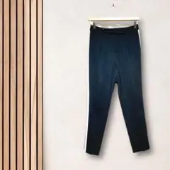 ソフィラ ストレッチパンツ【F】黒ブラック サイドライン白×グレー 後ポケット