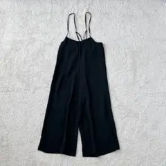 サロペット オールインワン ワイドパンツ ゆったり カジュアル シンプル 無地