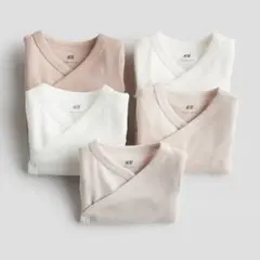 H&M 2-4month/60cm 長袖 ラップボディスーツ ダスティピンク等