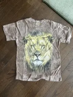 Men's Brown and Khaki T-shirtライオン