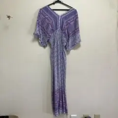 フラワードレス　マキシドレス紫　柄