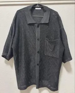 【WYM LIDNM】JACQUARD MESH KNIT SHIRT