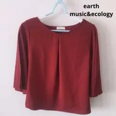 【美品】earth music & ecology 五分袖ブラウス 半袖