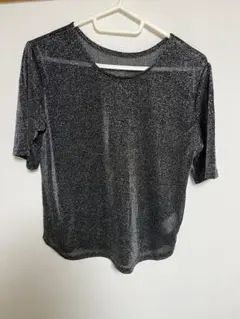 【まーぽん様】JEANASIS シアーTシャツ ブラック ラメ ジーナシス
