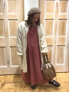 更新用 葉っぱ柄ワンピース