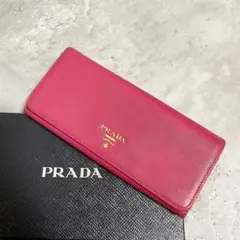 極美品✨PRADA プラダ 長財布 サフィアーノレザー ゴールド金具 ピンク