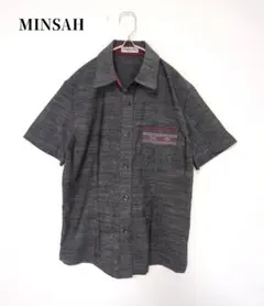 沖縄　美品あざみ屋ミンサーかりゆしウェア　Мサイズ