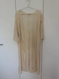 ロングカーディガン　コットン100%／生成