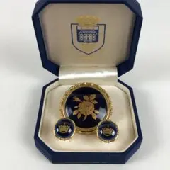 カフス ブローチ セット ブルー ゴールド メンズ ブランド