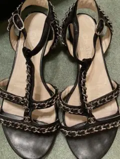 ★◎本物CHANELシャネルチェーンサンダルココマーク