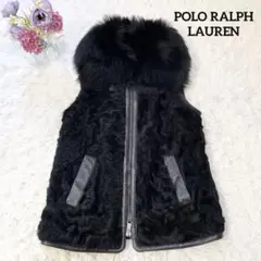 極美品 POLO RALPH LAUREN ラムファームートンレザーベスト XS