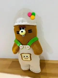 モグラのパン屋さん　ハンドメイド　ぬいぐるみ　1点もの　作家　ソックスモンキー