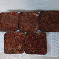 津軽塗り　角折れ銘々皿　２