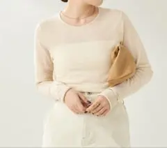 plage プラージュ25SS chiffon deknit プルオーバー