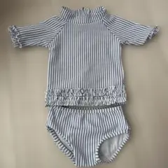 RuffleButts ストライプ ベビー水着 6-12m