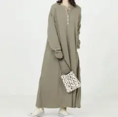 ミニワッフルフレアマキシワンピース