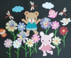 秋の壁画飾り　コスモスと妖精とお友達