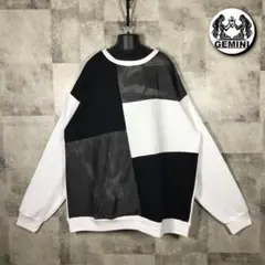 ★ good design ★ スウェット 薄手 パッチワーク マルチ素材 5L
