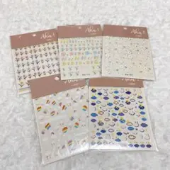 ネイルステッカー ネイルシール ネイル用 花柄 雲 虹 月 5枚入り