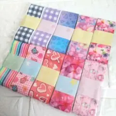 リボンまとめ売り 50cm 10本 水玉 ハート柄