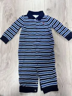Ralph Lauren ネイビー・ストライプロンパース 70