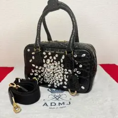 希少★ ADMJ アクセソワドゥマドモワゼル 2wayハンドバッグ クロコダイル