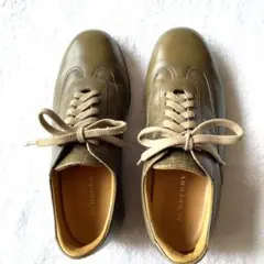 BURBERRY バーバリー レザースニーカー25cm 緑系