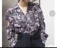 EMODA フラワープリント オフショルダーシャツ　リバティ