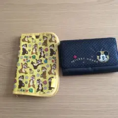 母子手帳ケース チップとデール と、ミッキーマウスの通帳ケース