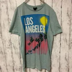 【H&M】ヤシの木プリントTシャツ　Sサイズ　グリーン
