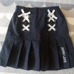 JENNI LOVE 黒 プリーツスカート リボン付き