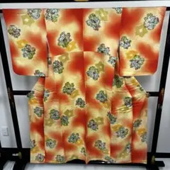 地紋おこし 上品な花柄 小紋 着物 正絹 T-8678
