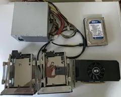 PCパーツセット HDD リムーバブルケース+ビデオカード+電源+HDD