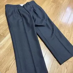 ダークグレー ウール混紡 スラックス