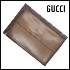 GUCCI セカンドバック ブラウン レザー クラッチバック カードポケット