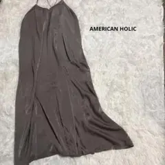 AMERICAN HOLIC グレー ノースリーブ ロングワンピース　Lサイズ