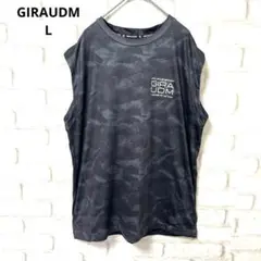 GIRAUDM ノースリーブ　タンクトップ　スポーツウェア　ジム　メッシュ　黒