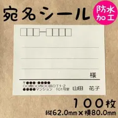 宛名シール 防水加工 大きめ 100枚 お買い得 シンプル① RSY-2