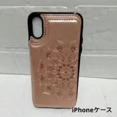 iPhone　XS 手帳型　カード収納　花柄　おしゃれ　ピンク