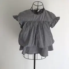 ZARA レディース　ギンガムチェック半袖トップス