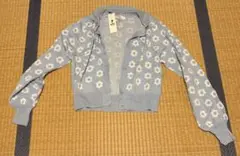 wego 上着 カーディガン 水色 花柄
