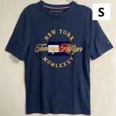 TOMMY HILFIGER トミーヒルフィガー 金 刺繍 ロゴ Tシャツ S