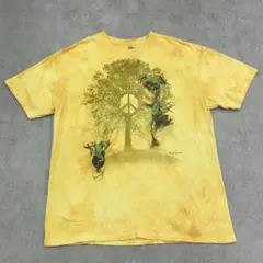 マウンテン　フロッグ　カエル　トップス　半袖Tシャツ　古着　イエロー　黄色　XL